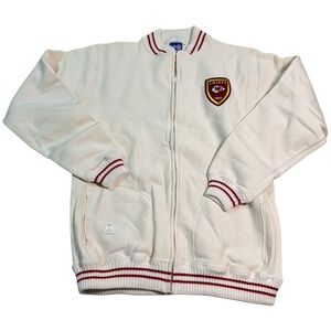 Vintage Kansas City Chiefs NFL Full Zip Up Sweatshirt Jacket Cream NWT Deadstock